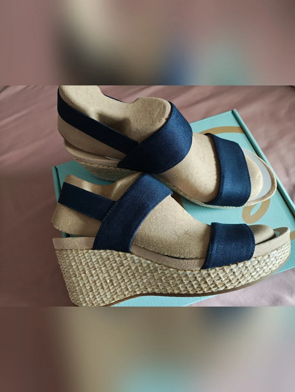 LifeStride Navy Blue Wedge Sandals